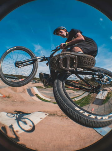 man riding bicycle